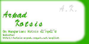 arpad kotsis business card